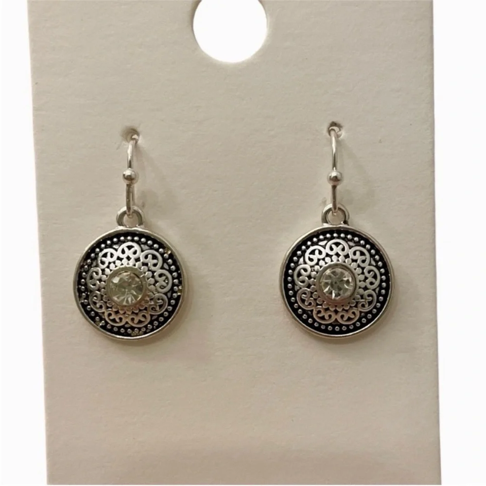 NWT Express Silver Circle Dangle Earrings